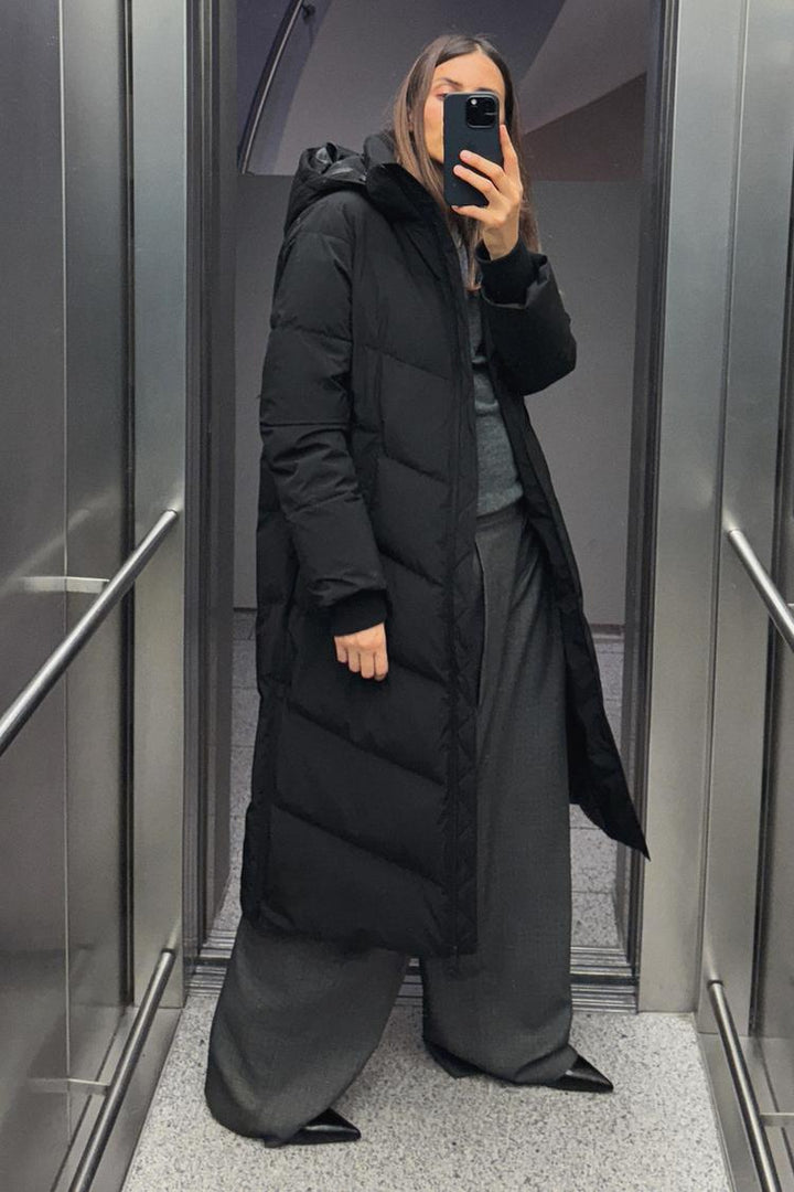 Water-Resistant Hooded Down Jacket