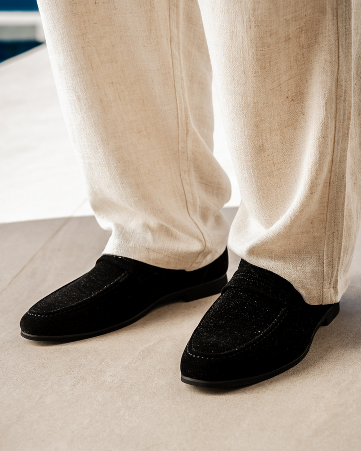 MONEY CLUB SUEDE PENNY LOAFERS
