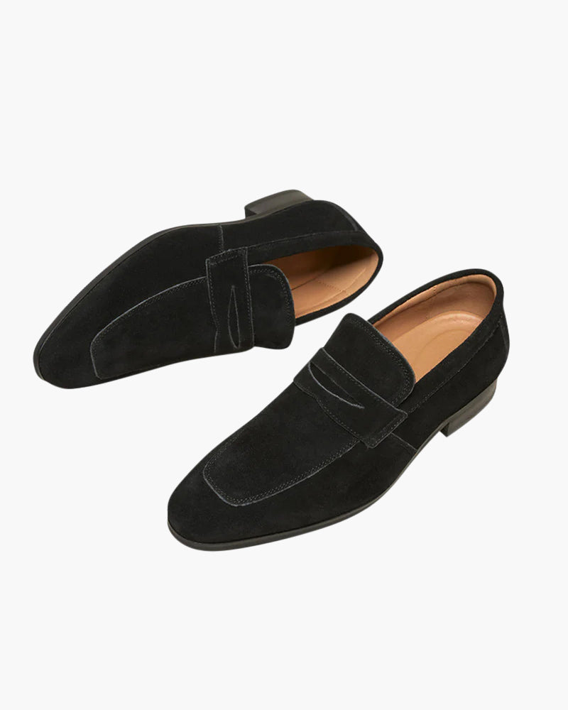 MONEY CLUB SUEDE PENNY LOAFERS
