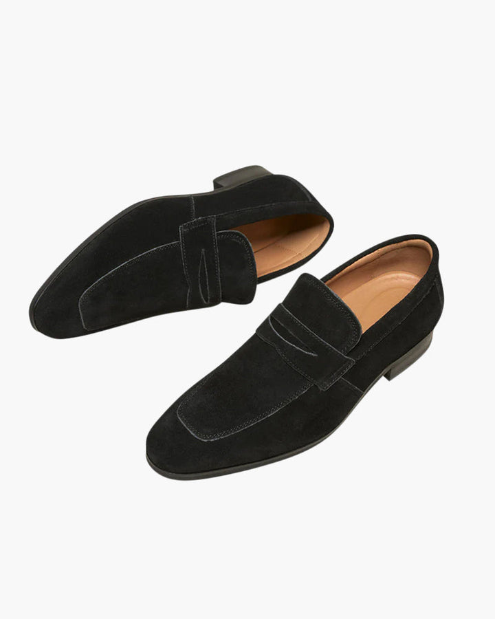 MONEY CLUB SUEDE PENNY LOAFERS