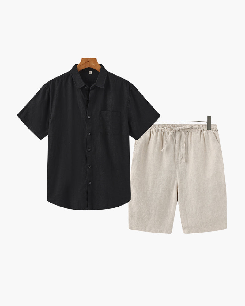 MOMEY CLUB LINEN SET (SHORTS)