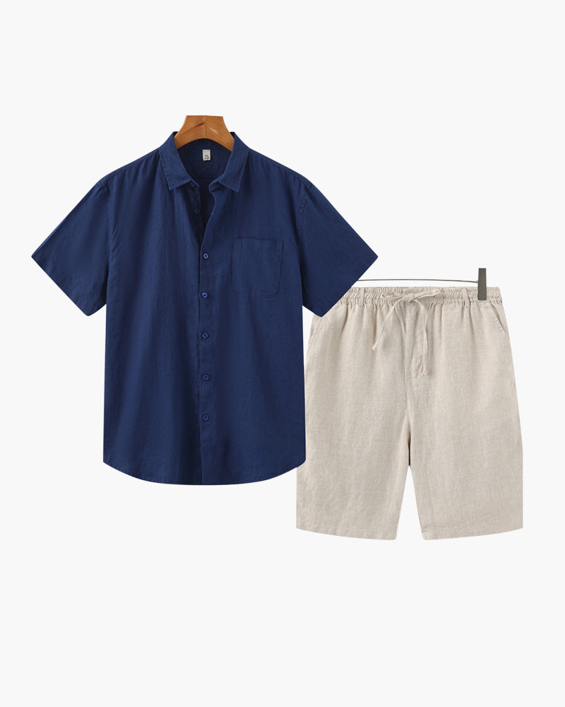 MOMEY CLUB LINEN SET (SHORTS)