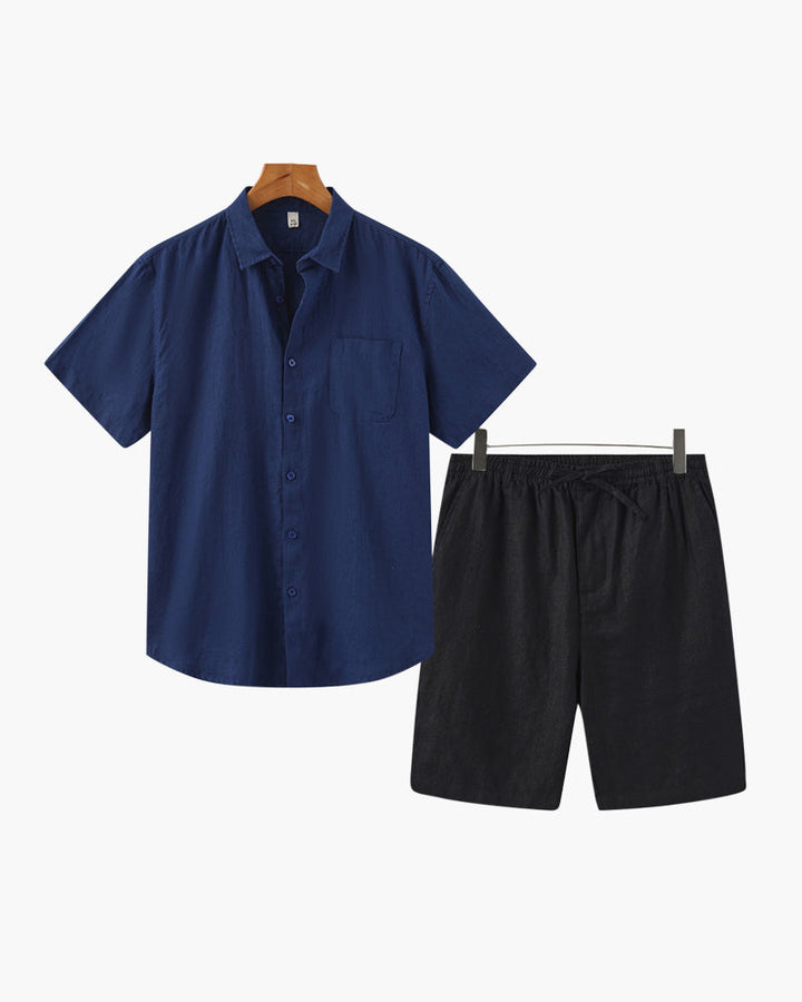 MOMEY CLUB LINEN SET (SHORTS)