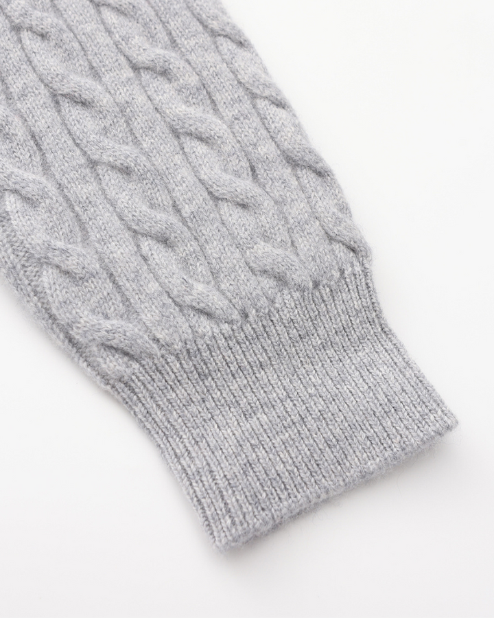100% CASHMERE WOVEN HALF ZIP