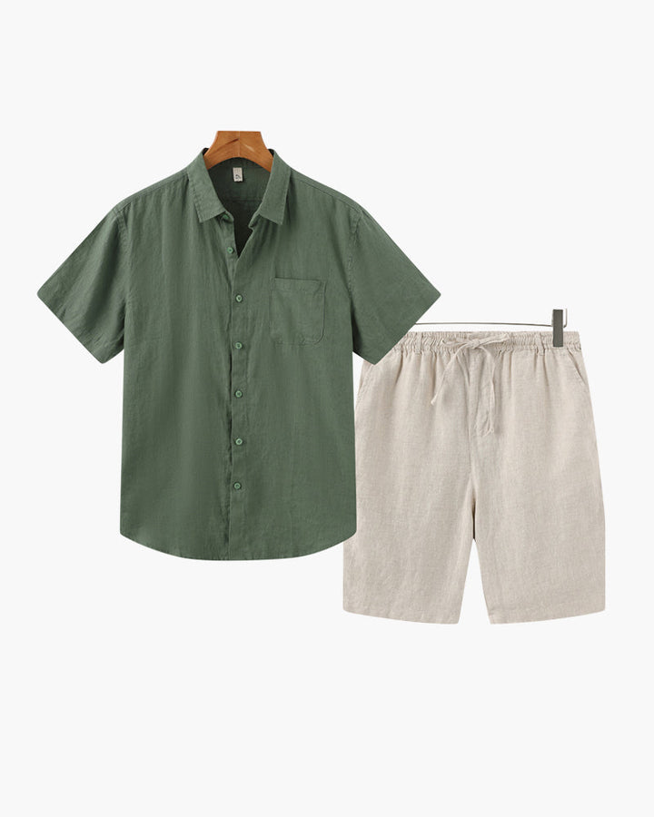 MOMEY CLUB LINEN SET (SHORTS)