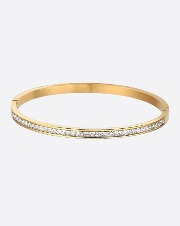 Golden Bangle Encrusted with Zirconia