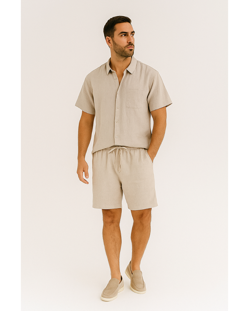 MOMEY CLUB LINEN SET (SHORTS)