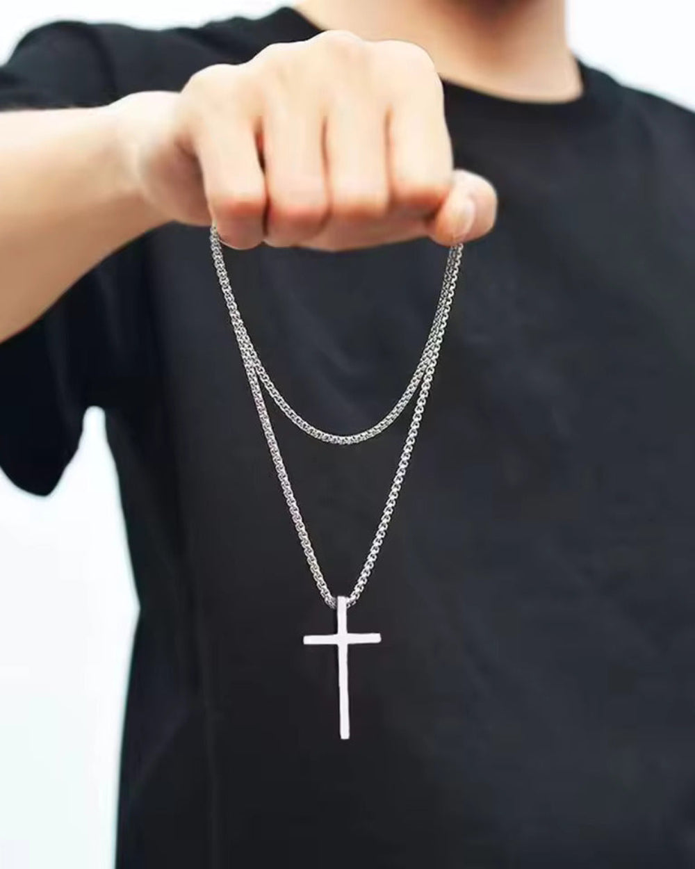 Money Club Silver Cross Necklace